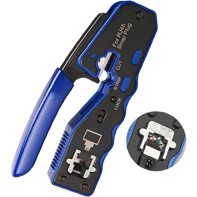 Herramienta crimpadora para conectores RJ45, alicates de crimpado de extremo de Cable de cristal 8P, pelador de cables, accesorios de herramientas manuales JFHHH pequeña