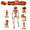 thumbnail image 6 of TETOU Halloween Pumpkin Skeleton Decorations with Posable Joints Skeletons for Party Haunted House Props Decorations, 2 Packs, 6 of 9