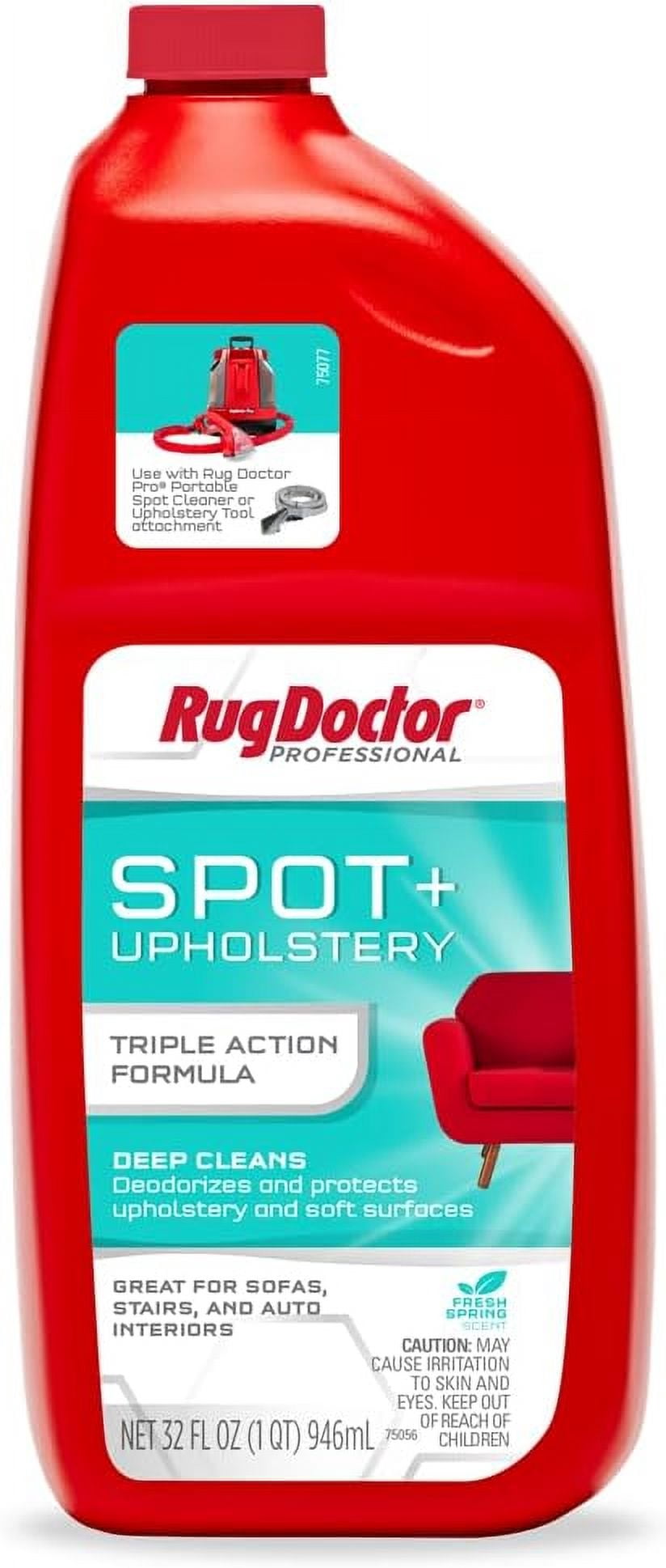 Rug Doctor Pet Portable Spot Cleaner, 2X Suction Power*, Lightweight Pet Carpet Cleaner Machine, with 32 oz Spot & Upholstery Solution Bundle