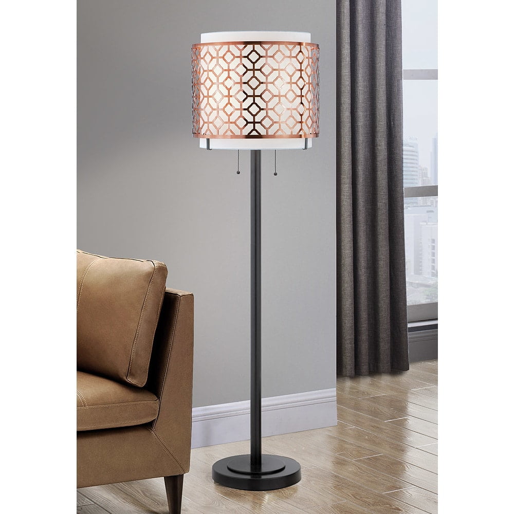 hometrend melrose copper metal floor lamp walmart com