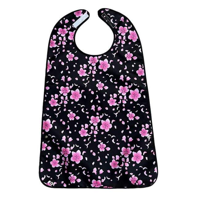 Bavoirs pour Adultes pour Manger/ Lavable Polyester Protection Complète Réutilisable Noir