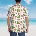 thumbnail image 4 of Gukieu Strawberry Floral Print Men's Short-sleeved Shirts, Button-down Lapel Hawaiian Shirts, T-shirts, Beach Vacation Summer Casual Wear,XX-Large, 4 of 7