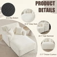thumbnail image 3 of Kosynda 65"D Oversized Chaise Lounge Chair Indoor, Corduroy Upholstered Boneless Sofa Bed with 3 Pillows for Living Room, White, 3 of 8