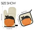 thumbnail image 2 of Yayeee Oven Mitts and Pot Holder Set of 2 Heat Resistant Kitchen Gloves Baking Hot Pad, Black Cat Orange Ball, 2 of 5