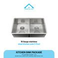 thumbnail image 6 of KBFmore Zero Radius 31 inch 16 Gauge Double Bowl Undermount Kitchen Sink, 6 of 9