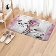 thumbnail image 2 of Rustic Farmhouse Bath Mat, Farm Pink Daisy Floral Flowers Butterfly Country Wooden Bath Rug for Bathroom, Grey White Bath Mat Soft Non Slip Bath Rugs, 17X29IN, 2 of 6