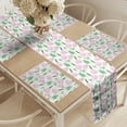 thumbnail image 2 of Ambesonne Garlic Table Runner & Placemats, Continuous Vegetable Art, Placemat 4 pcs + Runner 16"x72", Fern Green Pale Mauve, 2 of 2