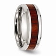 thumbnail image 4 of Stainless Steel Polished Red Wood Inlay Enameled 8.00mm Ring Size: 12; for Adults and Teens; for Women and Men, 4 of 6