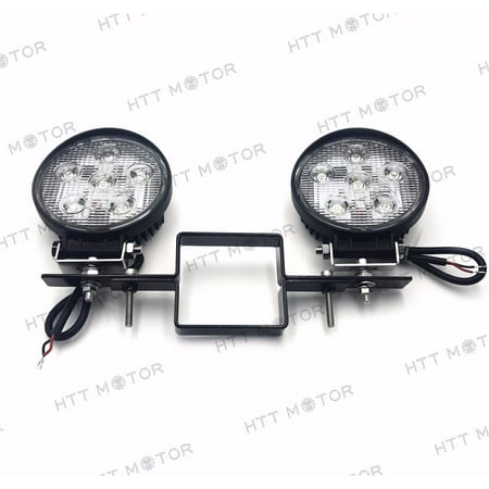 HTTMT- Round 18W Off-Road LED Work Lamp w/ tow hitch bracket For Truck SUV Trailer (Best Suv For Off Road And Towing)