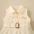 thumbnail image 5 of EnJoCho Toddler Girls Denim Jeans Dress Sleeveless Summer Casual Lapel Collar A-line Pleated Ruffl𝖾 Dress with Belt Toddler Summer Sleeveless 𝖲undress, 5 of 7