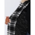 thumbnail image 3 of INSPIRE CHIC Abrigo de invierno de un solo pecho para mujer Gabardina larga a cuadros con capucha Blanco Negro S, 3 of 5