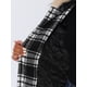 thumbnail image 3 of INSPIRE CHIC Abrigo de invierno de un solo pecho para mujer Gabardina larga a cuadros con capucha Blanco Negro M, 3 of 5