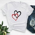thumbnail image 1 of Meichang Hauts pour Femmes, T-Shirts de la Saint-Valentin, Imprimé Cœur, Manches Courtes, Coupe Ample, Col Rond, Mignons, 1 of 6