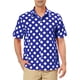 thumbnail image 1 of Camisa de verano de puntos para hombres INSPIRE CHIC, de botones, de manga corta, patrón, M, azul oscuro, 1 of 7