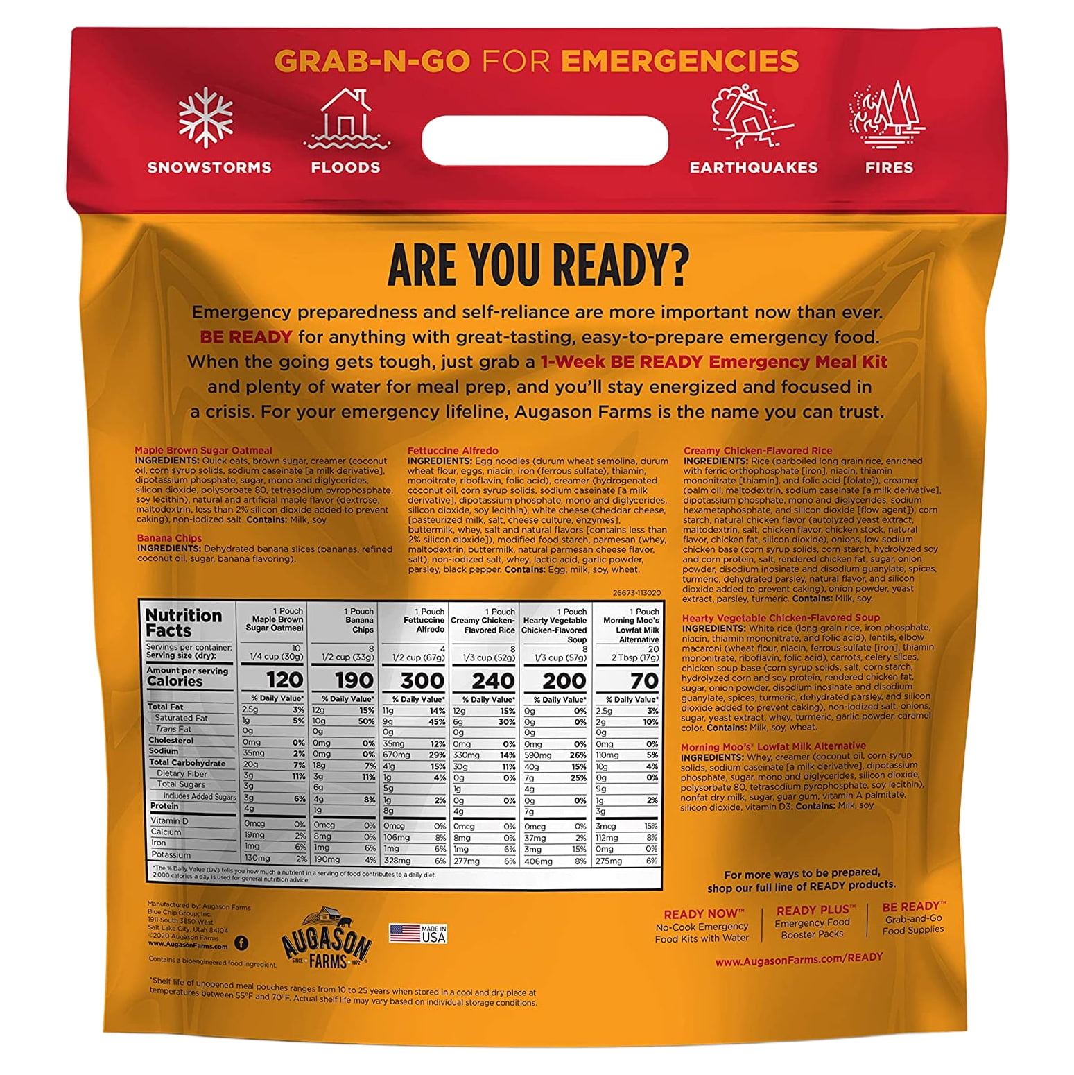 Augason Farms 1-Week 1-Person Emergency Food Supply, Survival Food