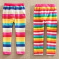 thumbnail image 6 of CSCHome Kids Baby Girls Leggings Rainbow Striped Casual Tights Pants Toddler Stretchy Pant Stripes Printed Pants Size 2-8Years, 6 of 7