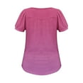 thumbnail image 7 of Xixinqiwan Womens Plus Size Summer Tops,Womens Plus Size Tops Short Sleeve Tunics Cute Pleated Babydoll Shirts Summer Casual V Neck Boho Blouses Hot Pink S, 7 of 7