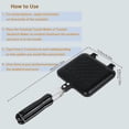 thumbnail image 5 of Camping Toaster Non-stick Stovetop Toaster Baking Pan with Heat Resistant Handle, Double-Sided Multi-Function Stovetop Toaster for Family Outdoor Camp, 5 of 5