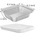 thumbnail image 4 of Sartenes desechables de aluminio WANBAO, paquete de 50 unidades, 1,02 kg con tapas de 8,3 x 6,2 pulg, 4 of 7