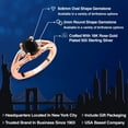 thumbnail image 2 of Gem Stone King 18K Rose Gold Plated Silver Black Onyx and White Lab Grown Diamond 3 Stone Engagement Ring for Women | 1.68 Cttw | Oval 8X6MM | Round 2MM | Gemstone December Birthstone | Size 7, 2 of 6