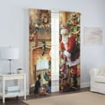 thumbnail image 4 of CUH Santa Claus Sheer Window Curtain Xmas Voile Window Drape Christmas Tulle Curtain Panel For Living
 Room Style-F W:30"x H:65", 4 of 6