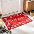 thumbnail image 4 of Christmas Snowflake Decor Welcome Mat, 29.52x17.71 Inch Xmas Red Door Mat for Home Entrance, Rustic Farmhouse Winter Christmas Floor Mats for Front Outdoor Indoor Entryway Rug, 4 of 6