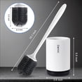 thumbnail image 2 of Toilet Brush with Ventilated Holder Set, Silicone Rubber Bristles Brush Head, Bathroom Toilet Bowl Scrubber Cleanner, Freestanding or Wall Mount Without Drilling, 2 of 11