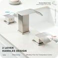 thumbnail image 3 of GAGALIFE Waterfall Bathroom Faucets for Sink 3 Hole - Brushed Nickel Bathroom Faucet with Pop-up Drain, 8 Inch Widespread Bathroom Sink Faucet 2-Handles, Modern Vanity Faucet with Supply Lines, 3 of 9