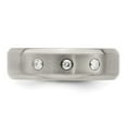 thumbnail image 4 of Edward Mirell Titanium Beveled .09 ct Dia w/Sterling Silver Bezel Band, 4 of 7