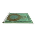 thumbnail image 2 of Ahgly Company Machine Washable Indoor Rectangle Medallion Turquoise Blue Traditional Area Rugs, 5' x 8', 2 of 4