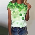 thumbnail image 5 of Amzcrzy Womens Tops Mode Imprimé Trèfle T-Shirt de la Saint-Patrick Col Rond T-Shirts de la Saint-Patrick Décontractés Tendance Manches Courtes Hauts pour Femme, 5 of 5