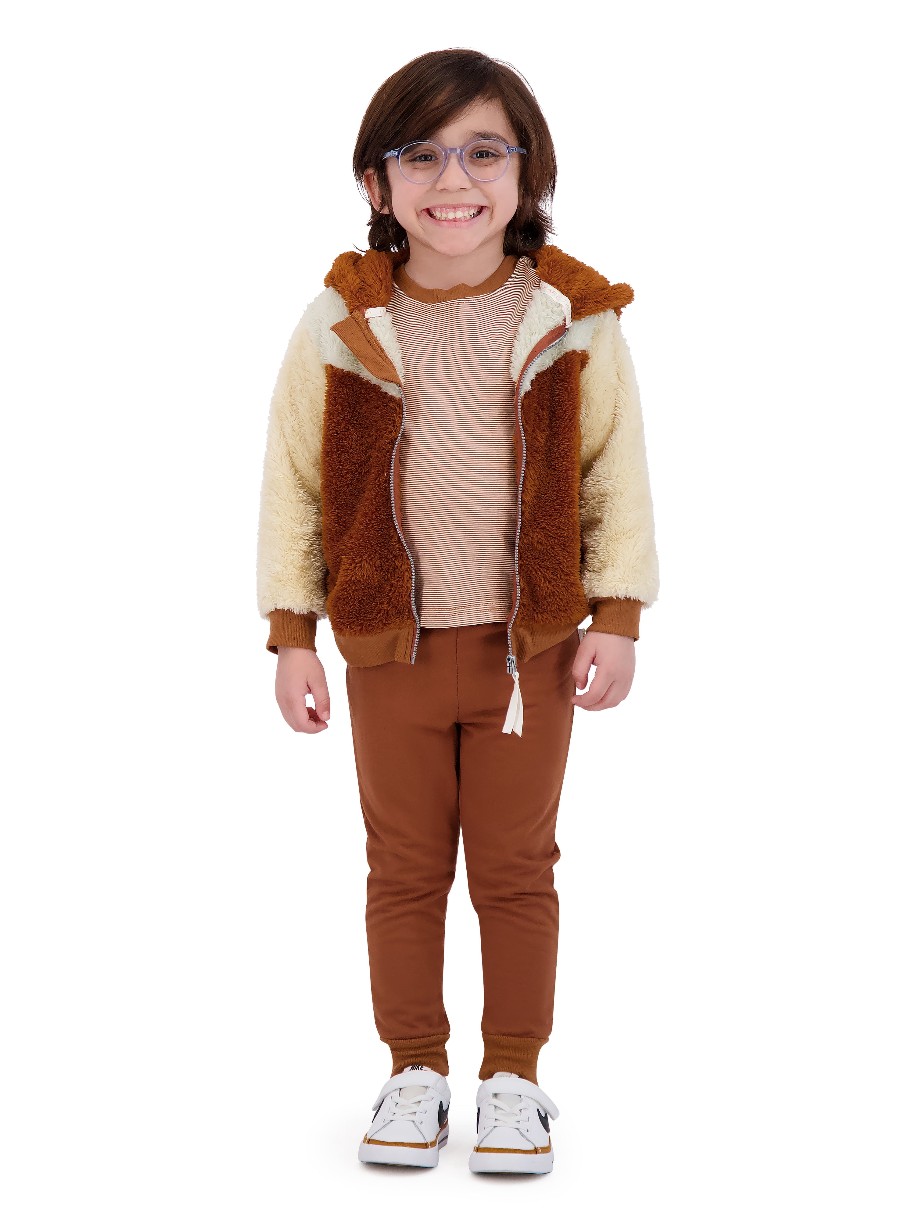 Tahari Toddler Boys 3 Piece Brown Hoodie Set, Sizes 2T-4T