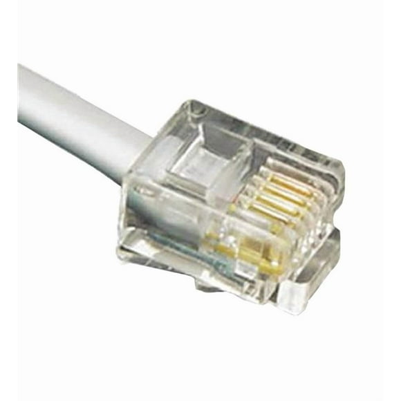 6P4C Telephone Line Cord, for Landline, 26 AWG, 25 FT