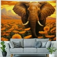 thumbnail image 4 of Chilfamy Wild Elephant Kids Tapestry,Sunflowers Sunset Romantic Wall Tapestries,Boys Men Room Decor,Wildlife Animals Rustic Nature Wall Hanging,Grey Yellow Retro Home Wall Decor 60x50inch, 4 of 6