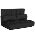 thumbnail image 1 of Costway Foldable Floor Sofa Bed 6-Position Adjustable Couch w/ 2 Pillows Black, 1 of 10