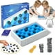thumbnail image 1 of Juego de ajedrez magnético, juego de ajedrez con piedras magnéticas con tablero de ajedrez de cuerda y esponja, juego de rompecabezas de estrategia con rocas, juego familiar para niños y adultos, 1 of 6