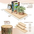 thumbnail image 7 of Sorbus Wood Floating Shelves for Wall - 24” Solid Wood Wall Shelves for Bathroom Decor, Books, Bedroom & Living Room - Set of 2 Wall Mounted Kitchen Shelves - Durable 100% Premium Solid Pine, 7 of 7