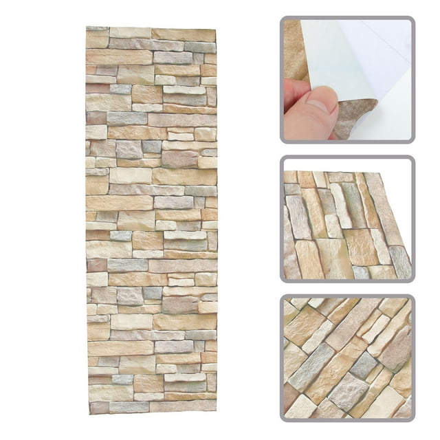 Minkissy 1 Sheet Wallpaper Brick Rectangular for Home Decor and Decoration