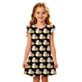 thumbnail image 5 of Yuncity Girls Halloween Dress Crew Neck Ruffle Sleeve Cute Ghost Pumpkin Print Sweet Casual Nightdress Size 3-4 Years Black, 5 of 5