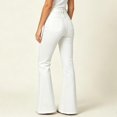 thumbnail image 3 of FGVCTG Womens Pull on Jeans，High Waisted Bell Bottom Skinny Flared Denim Pants ,Wide Leg Bootcut Pant with Pockets White M, 3 of 4