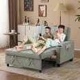 thumbnail image 3 of Ktaxon Faux Leather Loveseat Sofa Bed with Side Pockets, Adjustable Backrest Lounge for Living Room, Game Room Green, 3 of 13