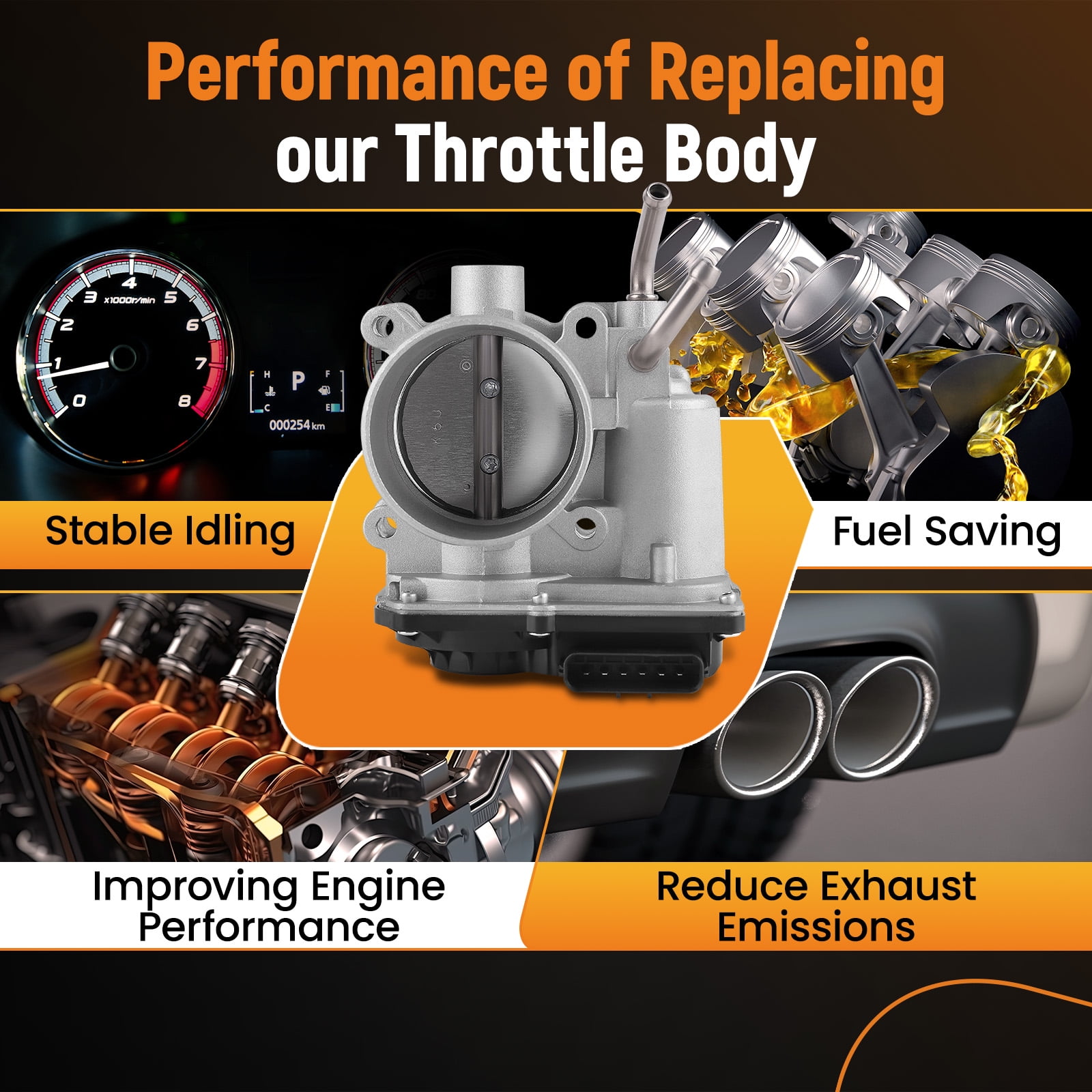 maXpeedingrods Electronic Throttle Body for Hyundai Elantra Ix35 Tucson 2011-2018, for Kia Forte Forte5 Soul Rondo 2012-2018, 35100-2E000 67-9009 337-50300