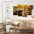 thumbnail image 4 of Elephant Stock Lion In African Safari Wall Art - Horizontal Multi Panel Canvas - Living Room Wall Decor - Animal Multi Panel - Orange And Brown Decor - 24" x 14", 4 of 4
