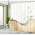 thumbnail image 4 of Ambesonne Abstract Shower Curtain, Victorian Curvy Lines Art, 69"Wx70"L, Pale Mustard, 4 of 4