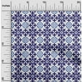 thumbnail image 1 of oneOone Cotton Cambric Medium Blue Fabric Floral & Tiles Moroccan Sewing Fabric By The Yard Printed Diy Clothing Sewing Supplies 42 Inch Wide, 1 of 4