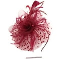 thumbnail image 3 of Fascinator Hats for Women, Audhol Hat for Women Tea Party Headband Wedding Flower Cocktail Mesh Feathers Hair Clip Ladies Hats Wine One Size, 3 of 3