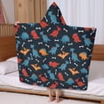thumbnail image 5 of Dinosaur and Bone Silhouette Pattern Hooded Bath Towel，60"x35" for Ages 3 To 12 Kids, Quick Dry Lightweight Soft Microfiber Hood Beach Towel Cover Up for Kids, 5 of 7