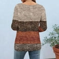 thumbnail image 6 of Uaswgudfs Women's V-Neck 3/4 Sleeve Top - Trendy Printed Casual Loose Fit T-Shirt, Women's V-Neck Tops Brown L, 6 of 6