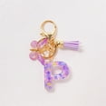 thumbnail image 2 of Porte-clés Initiale pour Femmes avec Pompon Violet Mignon pour Portefeuille Sac à Dos, 2 of 4