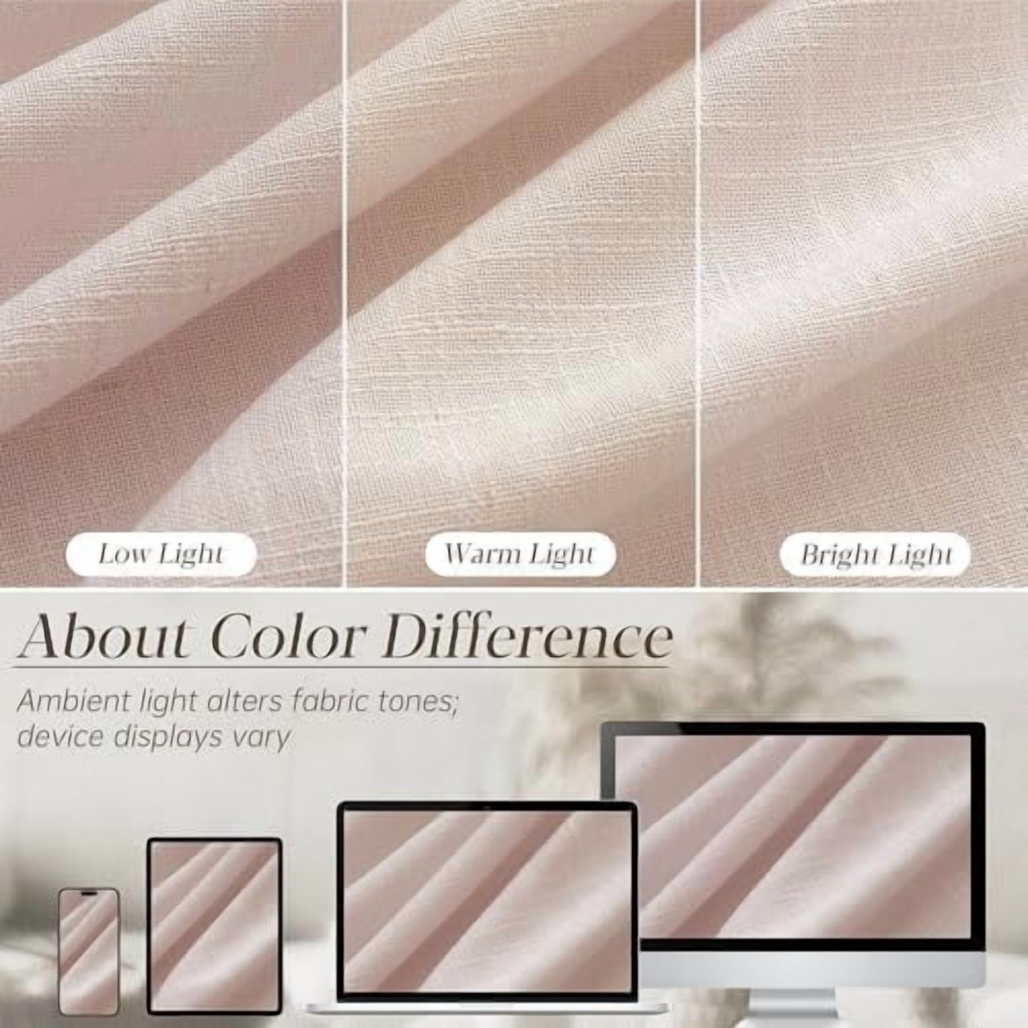 Light Pink Linen Curtains Pinch Pleated 90 Inch Length 2 Panels for Nursery Baby Girls Bedroom Semi Sheer Light Filtering Pleated Linen Curtains for Living Room Bedroom Dusty Blush Pink